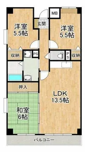 ベルコート初芝【2階】の間取り