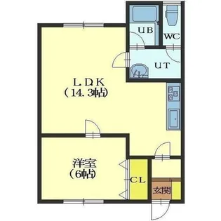 1LDKの間取り画像