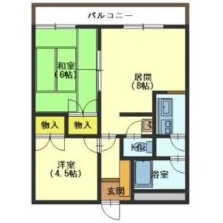 第2シャトウはまなす【106号室】の間取り