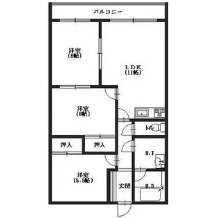 第1シャトウはまなす【3階】の間取り