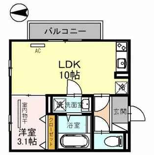 アクシス北野田【3階】の間取り