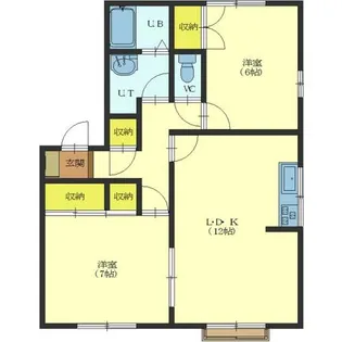北海道函館市上湯川町【アパート】の間取り