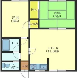 古城ハイツ【2階】の間取り