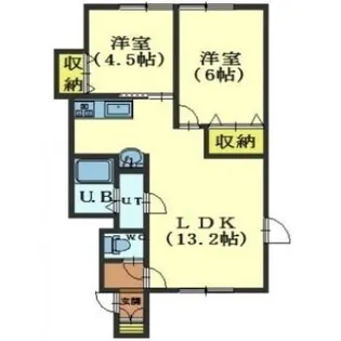 北海道北斗市久根別4丁目【アパート】の間取り