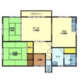 七飯町本町一棟二戸【2階】の間取り