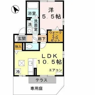 ウィルモア・ファームB【101号室】の間取り