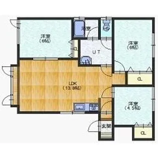 ハイツサワダ桔梗【1階】の間取り