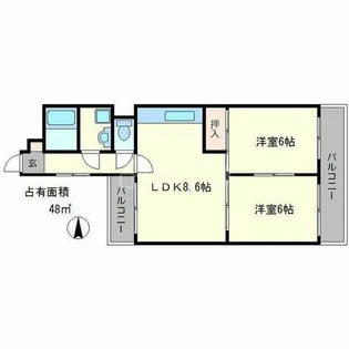 カーサフジキ【2階】の間取り