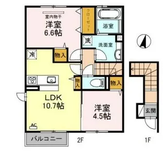 アバンダント【2階】の間取り