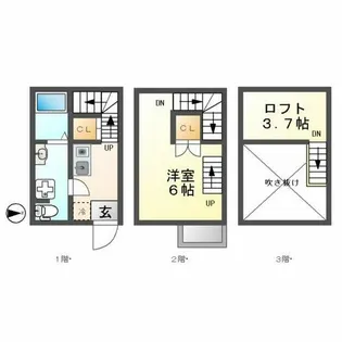 ベルセ黒川【1階】の間取り