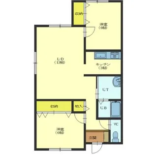 シエルブルードゥ【2階】の間取り