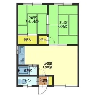 コウフクアパートメント【6号室】の間取り