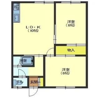 2LDKの間取り画像