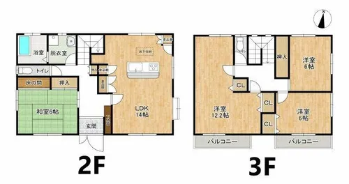 大阪府吹田市千里山西5丁目【一戸建】の間取り