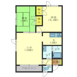 北海道函館市本通2丁目【アパート】の間取り