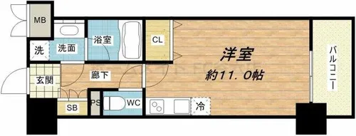 エスリード長堀タワー【2階】の間取り