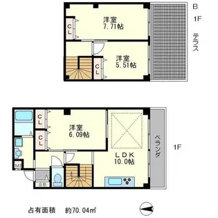 グリーンヒル北山通【-1階】の間取り