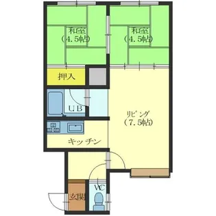松川ハイム【2階】の間取り