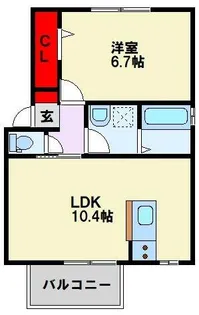 シェルノーブルD【1階】の間取り