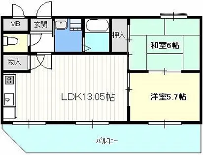 メゾンメリオール【1階】の間取り