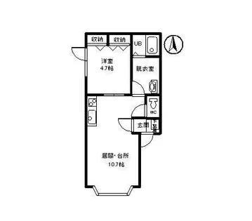 ハイツさいとう【202号室】の間取り