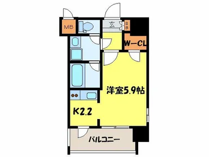 ソシオス天神【2階】の間取り