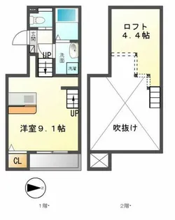 CASA FELICE長田【201号室】の間取り
