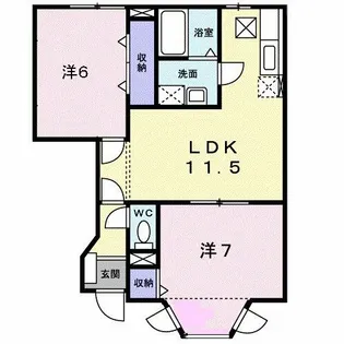 ヴィラシンシア B【1階】の間取り