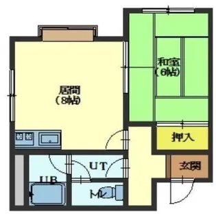 サンハイツ【2B号室】の間取り