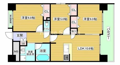 大阪府大阪市福島区鷺洲5丁目【マンション】の間取り
