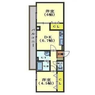 レヂダント幸坂【402号室】の間取り