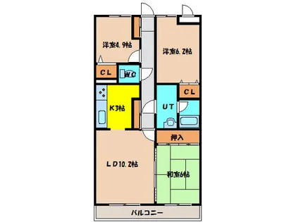タオコート湯川【407号室】の間取り