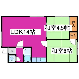 北海道札幌市西区平和二条2丁目【アパート】の間取り