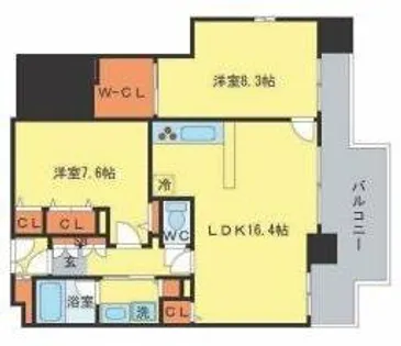 BRAVI南堀江【15階】の間取り