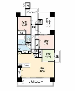 ミッドシティガーデン東岡崎【804号室】の間取り
