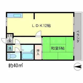 エレガントコーポI【1階】の間取り