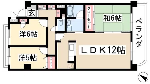 ガーデンコート元八事【4階】の間取り