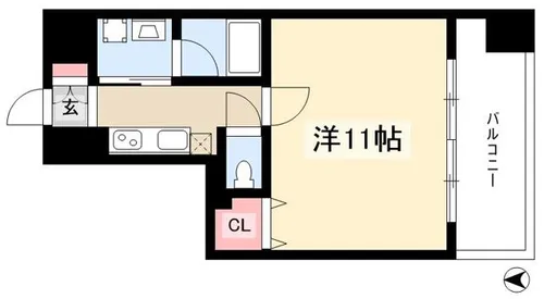 レジディア久屋大通【0507号室】の間取り