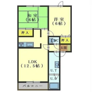 トータス西桔梗C【203号室】の間取り