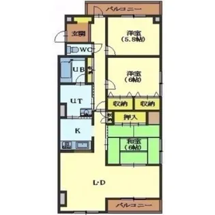 パシフィック大三坂壱番館【402号室】の間取り