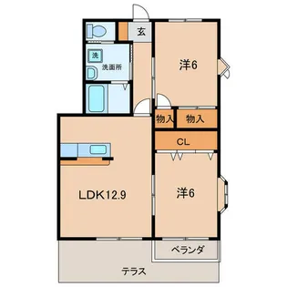愛知県西尾市吉良町上横須賀【アパート】の間取り