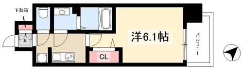 アステリ鶴舞トゥリア【0609号室】の間取り