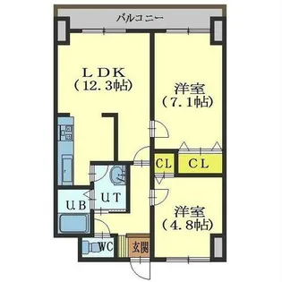 登喜壱番館【207号室】の間取り