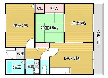 フローリア川西【1階】の間取り