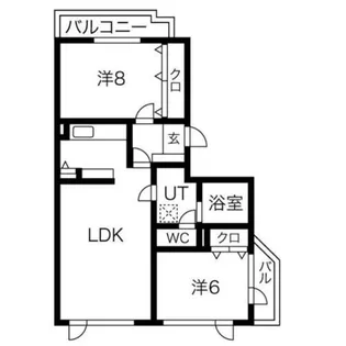 ピアコート川沿【2階】の間取り