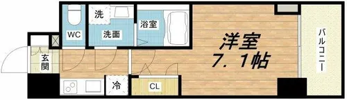 1Kの間取り画像