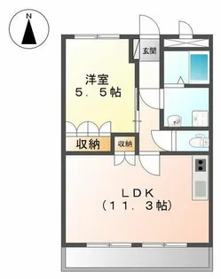 グリーン・ヴィレッジS【105号室】の間取り