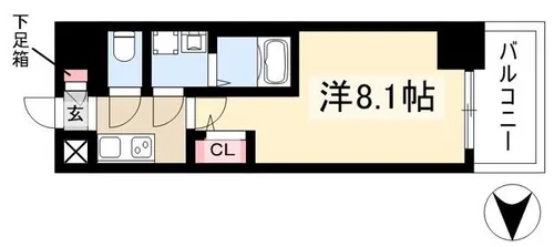 エスリード新栄マルス【0406号室】の間取り