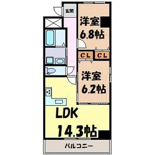 ラヴィータ泉【3階】の間取り