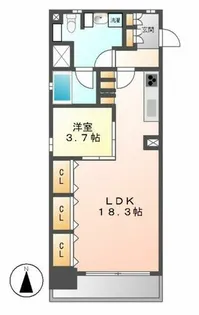 C.P.Pure1608【1001号室】の間取り